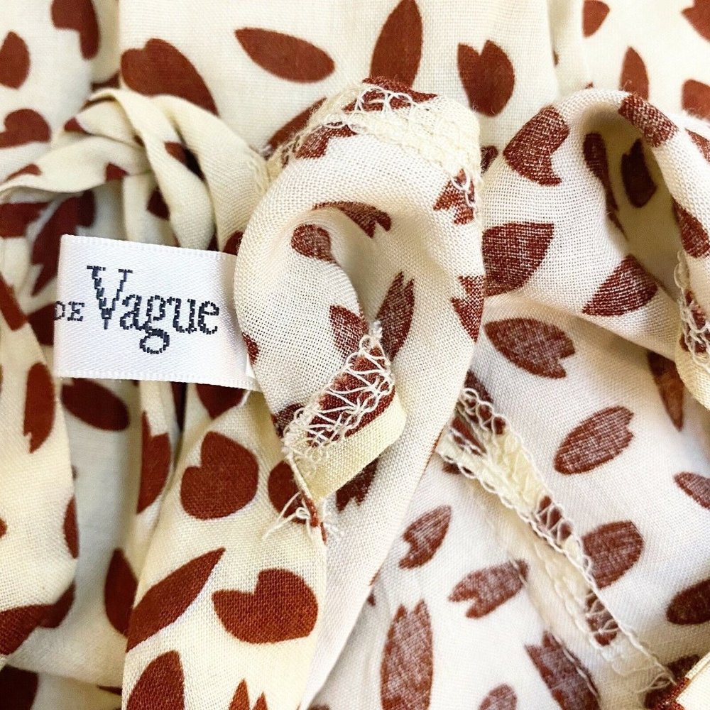 Coeur De Vague Women Ivory Casual Tie Neck Halter High Neck Printed Dress L - Picture 6 of 10